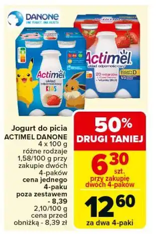 Carrefour Jogurt kids truskawka i banan Danone Actimel oferta