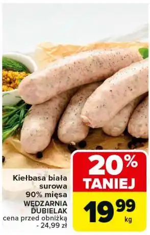 Carrefour Kiełbasa biała surowa Wędzarnia Dubielak oferta