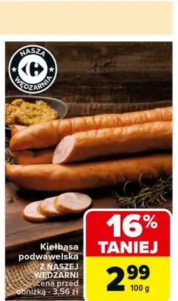 Carrefour Kiełbasa podwawelska Nasza Wędzarnia Carrefour oferta