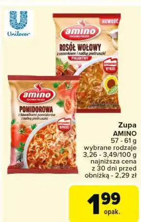 Carrefour Zupa pomidorowa z kawałkami pomidorów i natką pietruszki Amino oferta