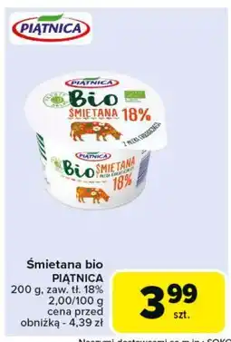 Carrefour Śmietana 18% Piątnica Bio oferta