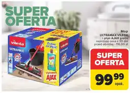 Carrefour Mop ultramax + wiadro z wyciskaczem 10 l płyn ajax 1 Vileda oferta