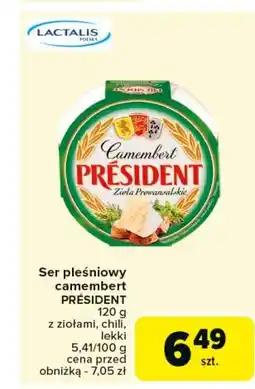 Carrefour Ser camembert z chili President oferta