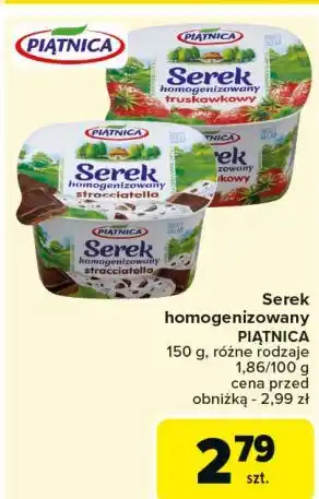 Carrefour Serek homogenizowany truskawkowy Piątnica oferta