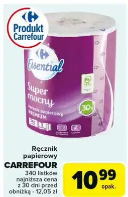 Carrefour Ręcznik papierowy premium super mocny Carrefour Essential oferta