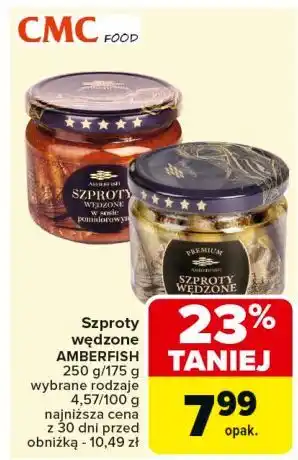 Carrefour Szproty wędzone na drewnie bukowym Amberfish oferta