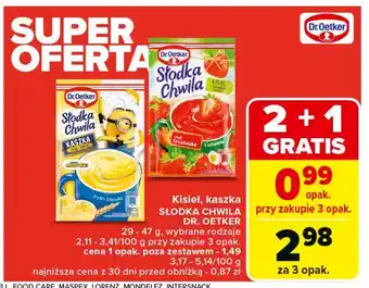 Carrefour Kisiel truskawkowy z kawałkami owoców Dr. Oetker Słodka Chwila oferta