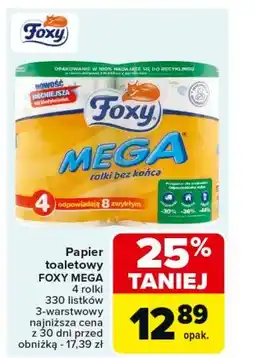 Carrefour Papier toaletowy Foxy Mega oferta