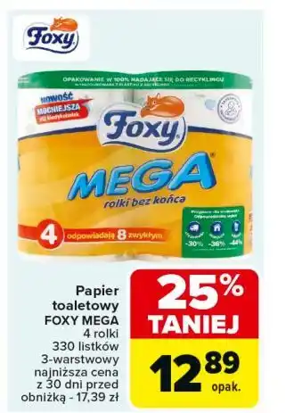 Carrefour Papier toaletowy Foxy Mega oferta