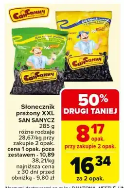 Carrefour Słonecznik prażony solony San Sanycz oferta