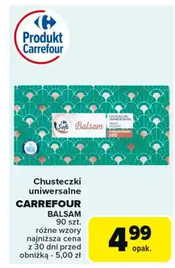 Carrefour Chusteczki uniwersalne balsam Carrefour Soft oferta