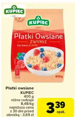 Carrefour Płatki owsiane zwykłe Kupiec oferta