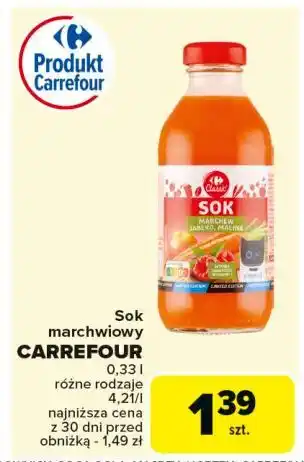 Carrefour Sok marchew-jabłko-malina Carrefour oferta