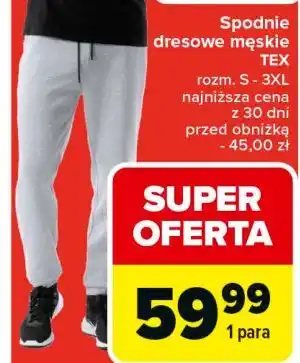 Carrefour Spodnie dresowe męskie s-3xl Tex oferta