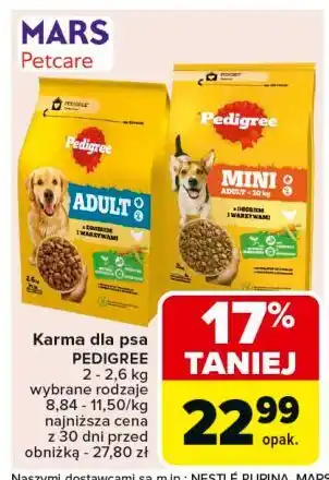 Carrefour Karma dla psa mini adult z kurczakiem Pedigree Vital oferta