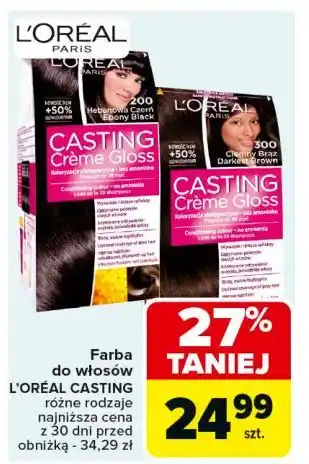 Carrefour Farba do włosów 300 ciemny brąz L'oreal Casting Creme Gloss oferta