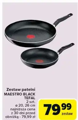 Carrefour Komplet patelni maestro black 20 + 26 cm Tefal oferta