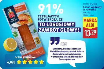 ALDI GOLDEN SEAFOOD Łosoś wędzony w kawałku oferta