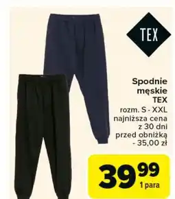 Carrefour Spodnie męskie s-xxl Tex oferta