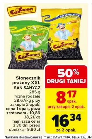 Carrefour Słonecznik prażony solony San sanych oferta