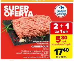 Carrefour Market Mięso mielone wieprzowe Carrefour targ świeżości oferta