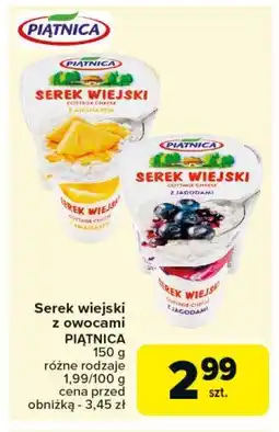 Carrefour Serek wiejski z jagodami Piątnica serek wiejski oferta