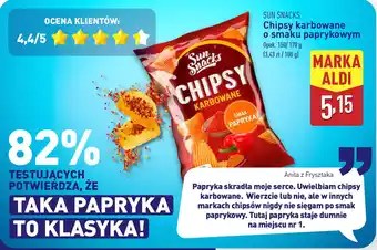 ALDI SUN SNACKS Chipsy karbowane o smaku paprykowym oferta