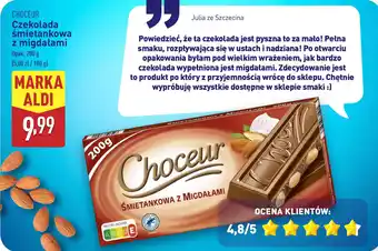 ALDI CHOCEUR Czekolada śmietankowa z migdałami oferta