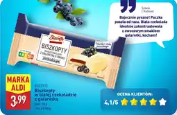 ALDI BISCOTTO Biszkopty w białej czekoladzie z galaretką oferta