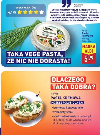 ALDI Pasta kremowa kanapkowa ze szczypiorkiem My vay oferta