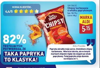 ALDI Chipsy karbowane paprykowe SUN SNACKS oferta