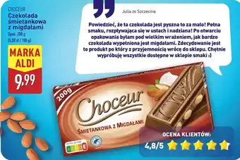 ALDI Czekolada śmietankowa z migdałami Choceur oferta