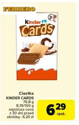 Carrefour Market Herbatniki z czekoladą Kinder cards oferta