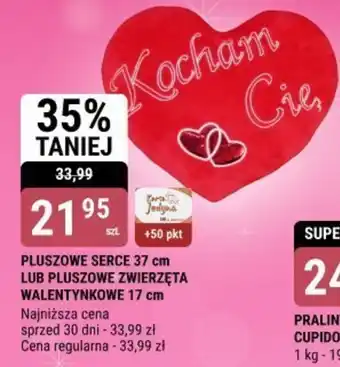 bi1 PLUSZOWE SERCE 37 cm LUB PLUSZOWE ZWIERZĘTA WALENTYNKOWE 17 cm oferta