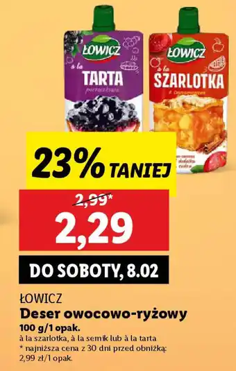 Lidl ŁOWICZ Deser owocowo-ryżowy oferta