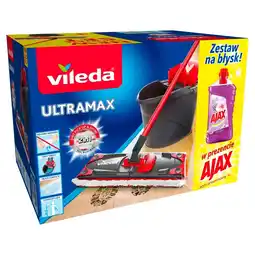 Carrefour Vileda UltraMax Mop z wiaderkiem i Ajax Płyn uniwersalny 1 l oferta