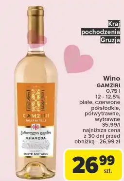 Carrefour Market Wino półsłodkie Gamziri oferta