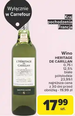 Carrefour Wino półsłodkie Heritage oferta