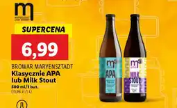 Lidl BROWAR MARYENSZTADT Klasycznie APA lub Milk Stout oferta