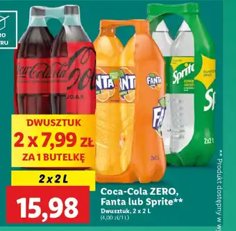 Lidl Coca-Cola ZERO, Fanta lub Sprite oferta