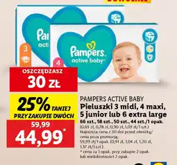 Lidl PAMPERS ACTIVE BABY Pieluszki 3 midi oferta