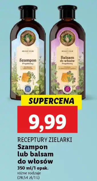 Lidl RECEPTURY ZIELARKI Szampon lub balsam do włosów oferta