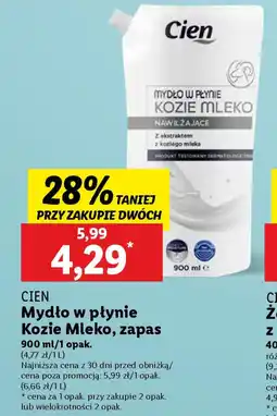 Lidl CIEN Mydło w płynie Kozie Mleko, zapas oferta