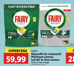 Lidl FAIRY Kapsułki do zmywarki Platinum Lemon oferta