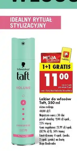 Biedronka Lakier do włosów ultra strong Taft Volume oferta