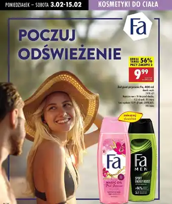 Biedronka Żel pod prysznic Fa Men Sport Energy Boost oferta