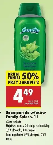 Biedronka Szampon z pokrzywą Family Splash oferta