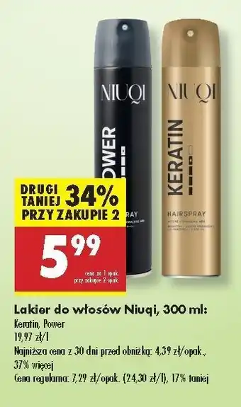 Biedronka Lakier do włosów power Niuqi oferta