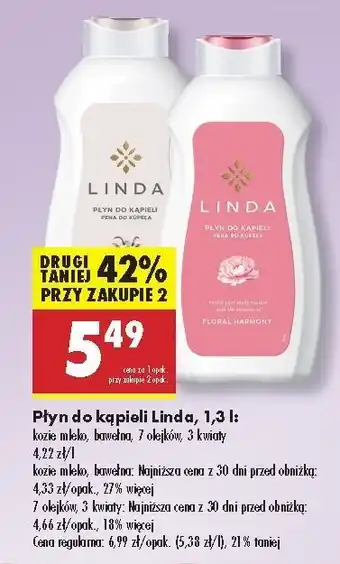 Biedronka Płyn do kąpieli 3 kwiaty Linda oferta