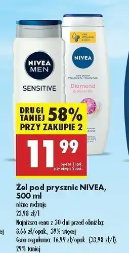 Biedronka Żel pod prysznic diamond & argan oil Nivea oferta